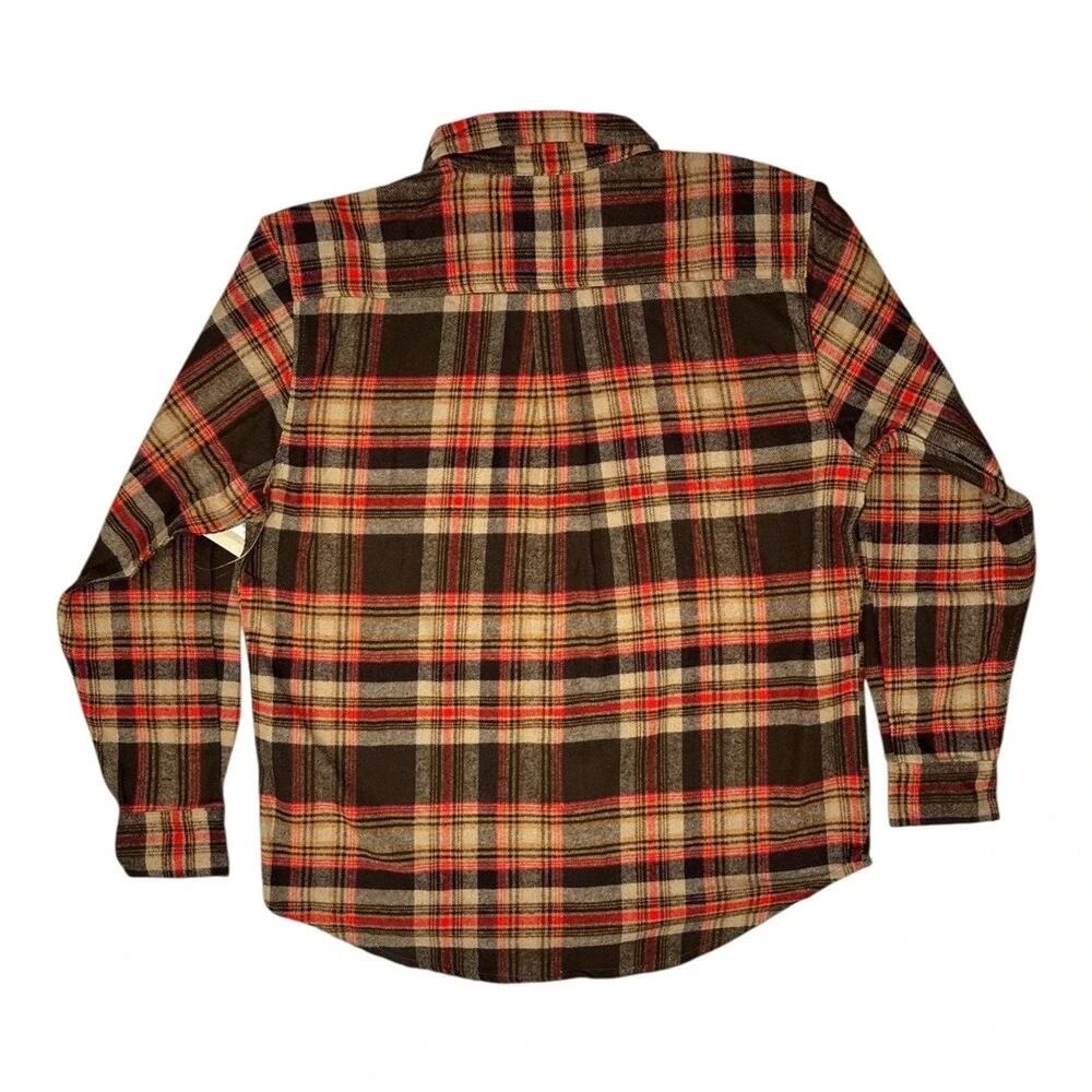 Smiths Workwear Flannel Button Down Shirt Men's Size M Plaid Pocket Long Sleeve - Picture 2 of 4